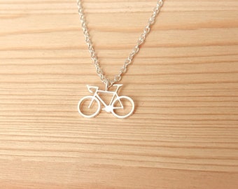 Bicycle necklace - charm necklace, minimalist jewelry, dainty necklace, minimal statement necklace, pendant necklace, gift for girlfriend