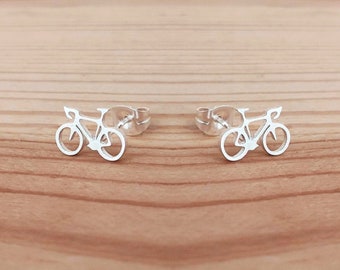 Pendientes de bicicleta - joyería minimalista, pendientes simples, pendientes de bicicleta, joyería de bicicleta