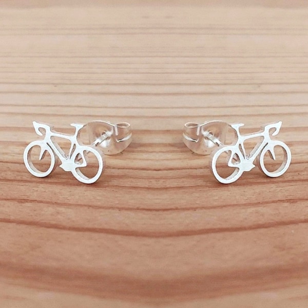 Boucles d'oreilles clous vélo de ville, bijoux minimalistes, boucles d'oreilles esthétiques