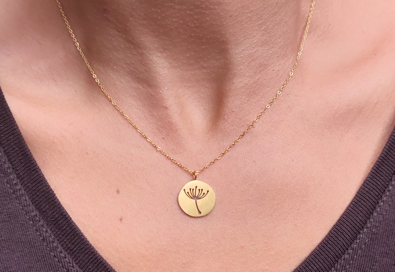 Pusteblume Necklace charm necklace, minimalist jewelry, dainty necklace, minimal statement necklace, pendant necklace, gift for girlfriend image 3