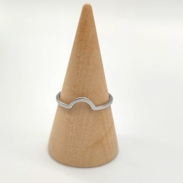 Ring Halbkreis, minimalistischer Ring, Gold, Silber, Roségold, Freundschaftsring, Statement Ring, Geschenk