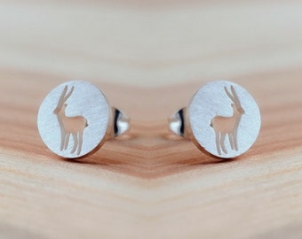 Antelope Stud Earrings - Minimalist Jewelry, Trendsetter Earrings, Statement Earrings, Gift for girlfriend