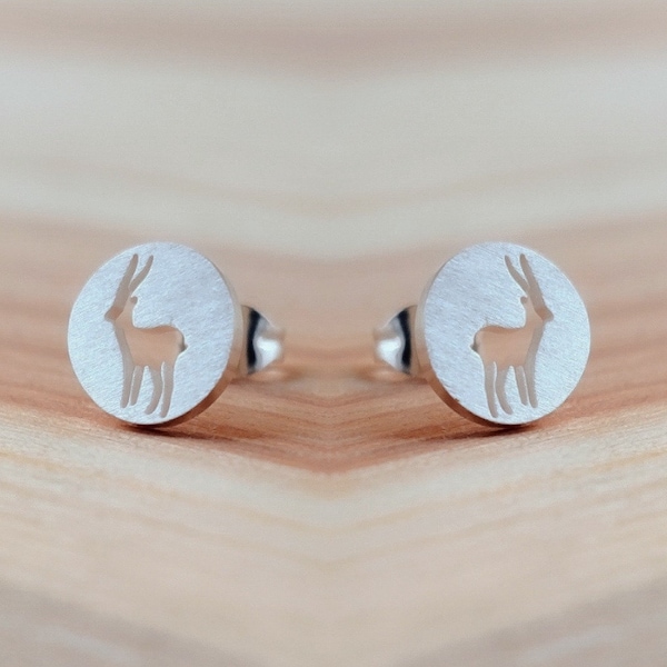 Antilope Ohrstecker - minimalistischer Schmuck, Trendsetter Ohrringe, Statement Ohrringe, Geschenk