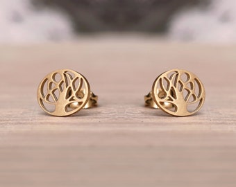 Celtic Tree Stud Earrings - Minimalist Jewelry, Trendsetter Earrings, Gift, Statement Earrings