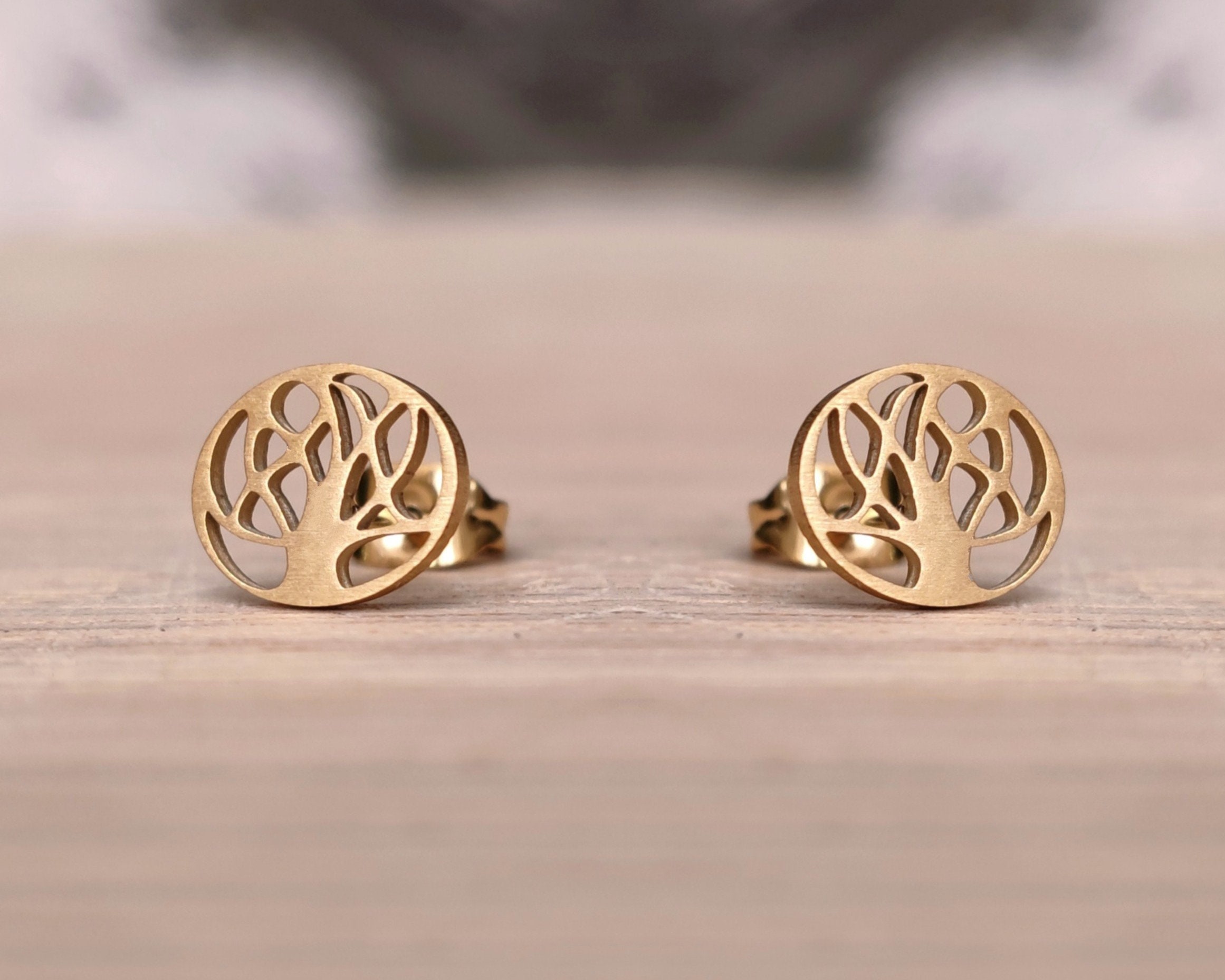 Tree earrings stud discount