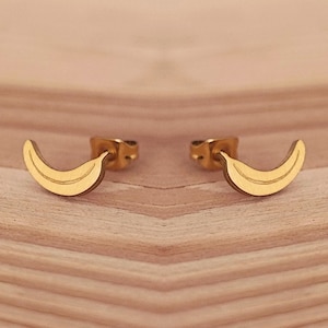 Banana Stud Earrings - Minimalist Jewelry, Trendsetter Earrings, Statement Earrings, Gift for Girlfriend
