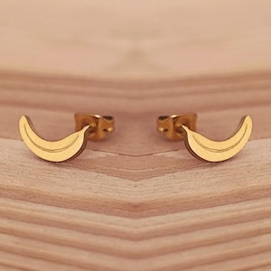 Banana Stud Earrings - Minimalist Jewelry, Trendsetter Earrings, Statement Earrings, Gift for Girlfriend