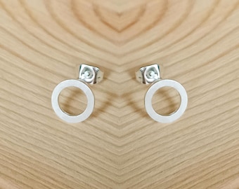Ring ear studs, medium - minimalist jewelry, simple earrings, gold jewelry, trendsetter earrings, statement earrings, gift for girlfriend