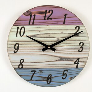 Handmade Wood Wall Clock, 12&quot; to 30&quot;, Various Colors,  Rustic Clock, Wooden Clock, Large Wooden Clock, Farmhouse Clock, Custom Gift Clock
