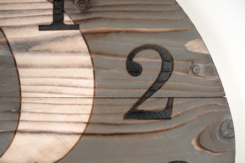 Personalized Dark Gray Wooden Wall Clock Custom Wall Decor Etsy