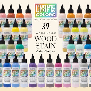 Colorful Wood Stains for Craft Projects, Water-based Wood Stains for Furniture Refinish, Paint Supplies for DIY Art, 39 Colorful Stains