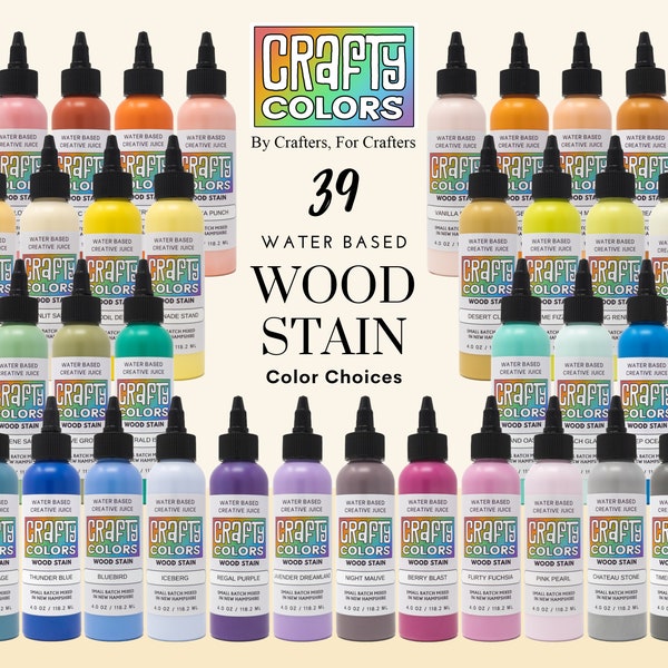 Colorful Wood Stains for Craft Projects, Water-based Wood Stains for Furniture Refinish, Paint Supplies for DIY Art, 39 Colorful Stains