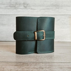 Cartera de cuero para mujer, billetera pequeña de tres pliegues, billetera personalizada, billetera minimalista de dos pliegues para mujer, regalo para ella, para él, billetera para hombre