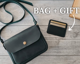 Bolso cruzado, bolso pequeño de cuero, bolso cruzado de cuero, bolso de cuero para mujer, bolso cruzado, bolso de hombro, regalo personalizado para mujer