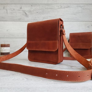 Sac bandoulière en cuir pour homme, sac à bandoulière pour homme, petit sac à main marron, sac messager, sac à bandoulière, sac bandoulière de tous les jours, cadeau pour lui
