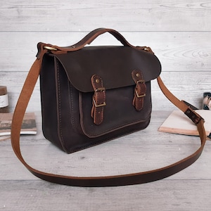 Sac messager en cuir pour homme, Sac cartable en cuir, Sac week-end pour femme, Sac messager en cuir pour femme, Sac de sport en cuir Cadeau pour homme, pour femme