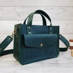 Bolso de cuero mujer, bolso bandolera, bolso tote portátil, bolso bandolera verde, bolsos personalizados mujer, bolsos cruzados y monederos hechos a mano