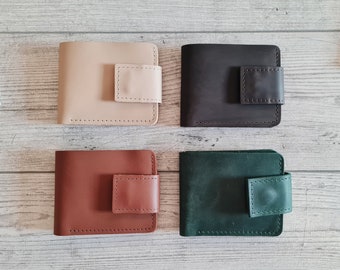 Portefeuille bifold en cuir minimaliste femmes, portefeuille en cuir pour hommes, portefeuille en cuir personnalisé, portefeuille femme pleine fleur, cadeau pour lui, elle, hommes