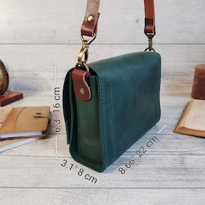 Kleine Lederhandtasche für Damen, Leder-Umhängetasche, Umhängetasche, handgefertigte Lederhandtaschen, süße Umhängetasche, personalisierte Geschenke für Sie Bild 4