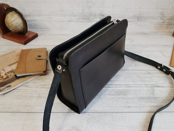 Leather crossbody bag women, black leather shoulder bag, small leather purse, crossbody bags, personalized gifts for women, for mom, for her