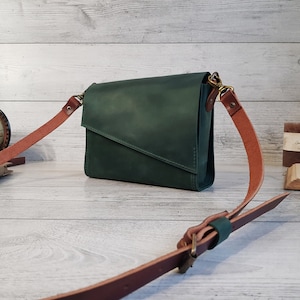 Small leather purse women, leather crossbody bag, cross body bag, handmade leather handbags, cute shoulder bag, personalized gifts for her zdjęcie 2