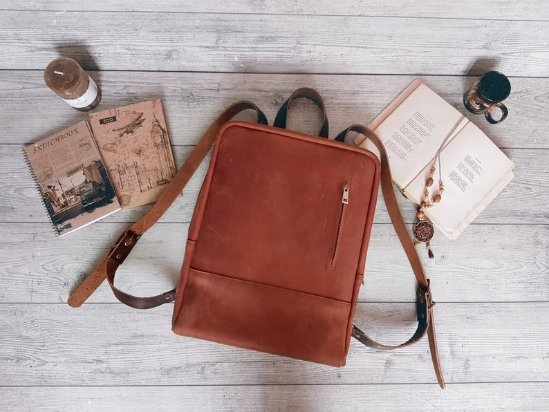 Gift for men Leather laptop bag Laptop backpack women Gift for women Leather rucksack women Leather backpack men