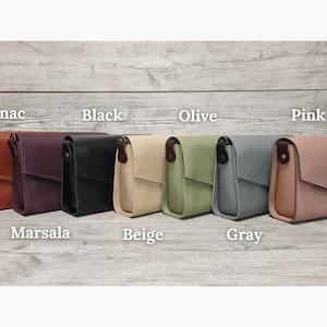 Femmes de sac à main en cuir, petit sac crossbody en cuir, sac cross body fait main, sac à bandoulière mignon, sacs à main en cuir, cadeaux personnalisés pour elle image 9