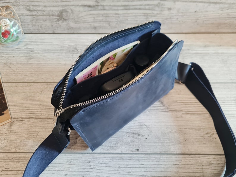 Leder-Umhängetasche für Frauen, kleine Geldbörse, handgefertigte Handtaschen, hellbraune Leder-Umhängetasche, personalisierte Umhängetasche, Geschenk für Sie Bild 8