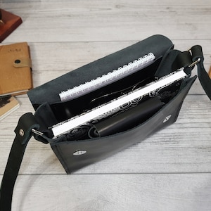 Leather purse women, small leather crossbody bag, black cross body bag, leather handbags, handmade shoulder bag, personalized gifts for her image 7