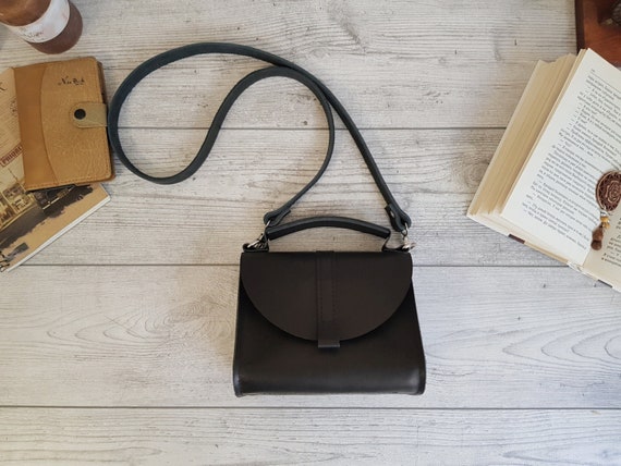 Black Leather Purse Women Handmade Leather Bag Small Leather 