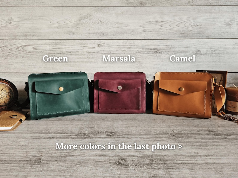 Small Leather Purse, Leather Crossbody Bag, Personalized Handbags for