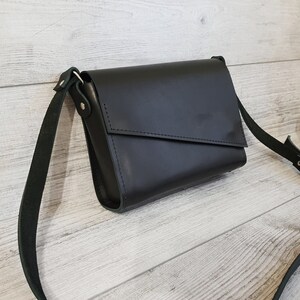 Leather purse women, small leather crossbody bag, black cross body bag, leather handbags, handmade shoulder bag, personalized gifts for her image 2