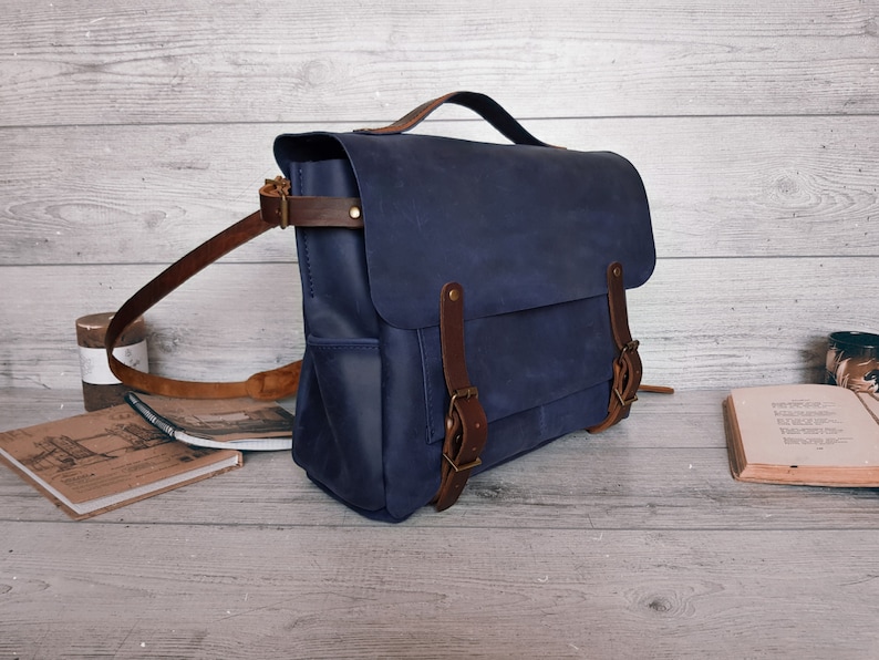 Weekender bag men, Leather satchel bag, Leather messenger bag men, Leather travel bag, Duffel bag, Leather duffle bag, Work bag Gift for men image 6