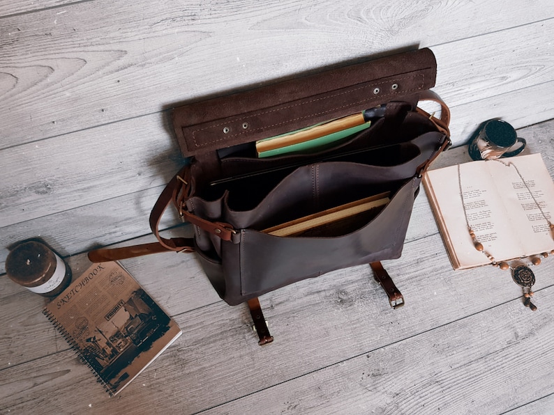 Weekender bag men, Leather satchel bag, Leather messenger bag men, Leather travel bag, Duffel bag, Leather duffle bag, Work bag Gift for men image 8