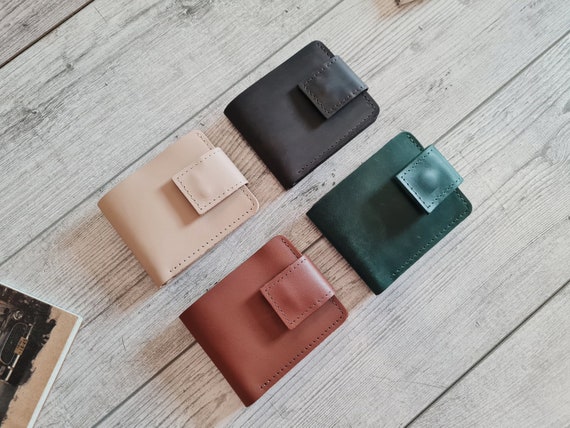 Minimalist leather bifold wallet women, mens leather wallet, personalized leather wallet, full grain womens wallet, gift for him, her, men