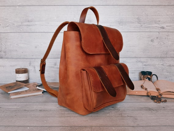 mens mini leather backpack