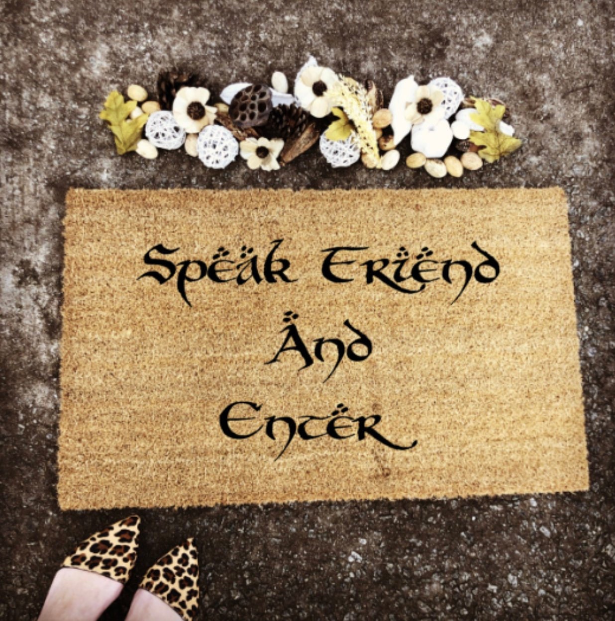 Speak Friend And Enter Hobbit Lord Of The Rings Funny Doormat Etsy