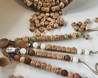 Wooden Pacifier clip with name | custom pacifier clip wooden bead | binky clip | | wooden bead clip | personalized pacifier clip | baby gift