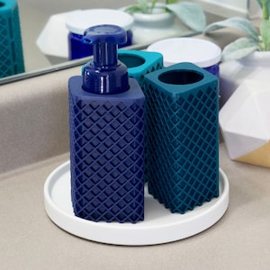 Blue Trio Soap Sleeve and Covers Bundle for Bath and Body Works Brand Soap - Lattice Holders