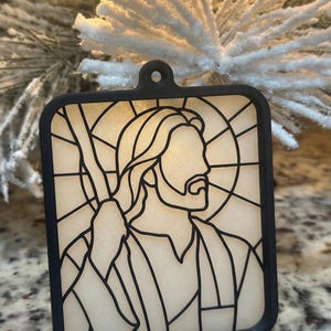 3D Printed Jesus Ornament | Christian Christmas Ornament | Sun Catcher Ornament | Religious Holiday Décor | LDS Christian Gift