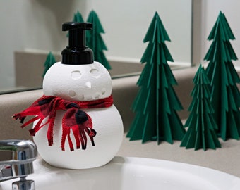 Manchon et housse de savon Snowman Holiday pour porte-savon de marque Bath and Body Works
