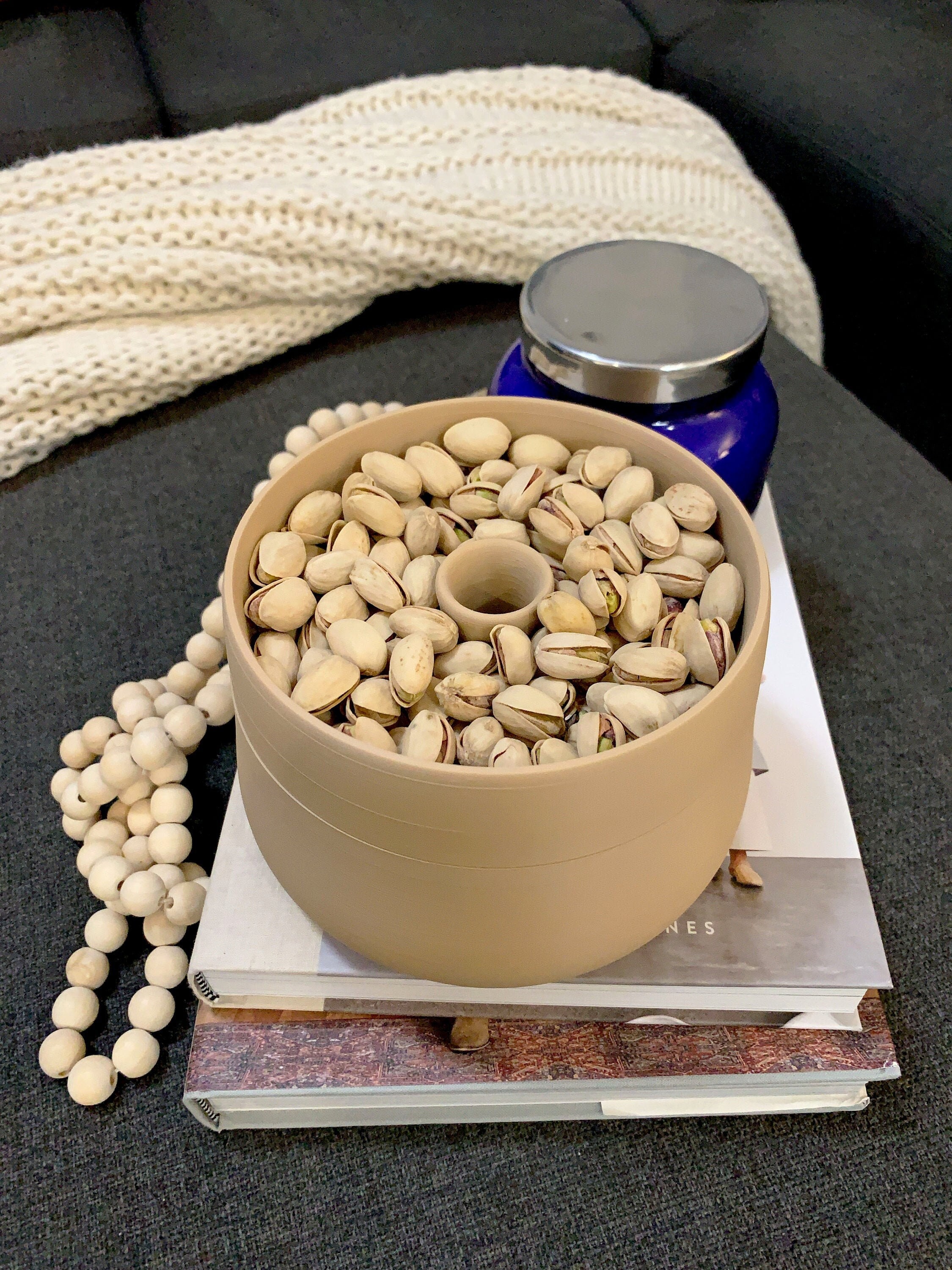 Pistachio Bowl Double Dish Nut Bowl W/ Shell Storage 