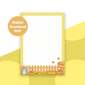 Bloco de notas ilustrado de jardinagem para impressão | Download digital