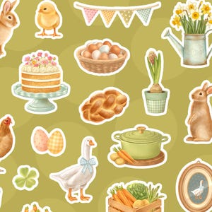 Pacchetto adesivi primavera e Pasqua – Adesivi singoli carini per planner, diari e scrapbooking