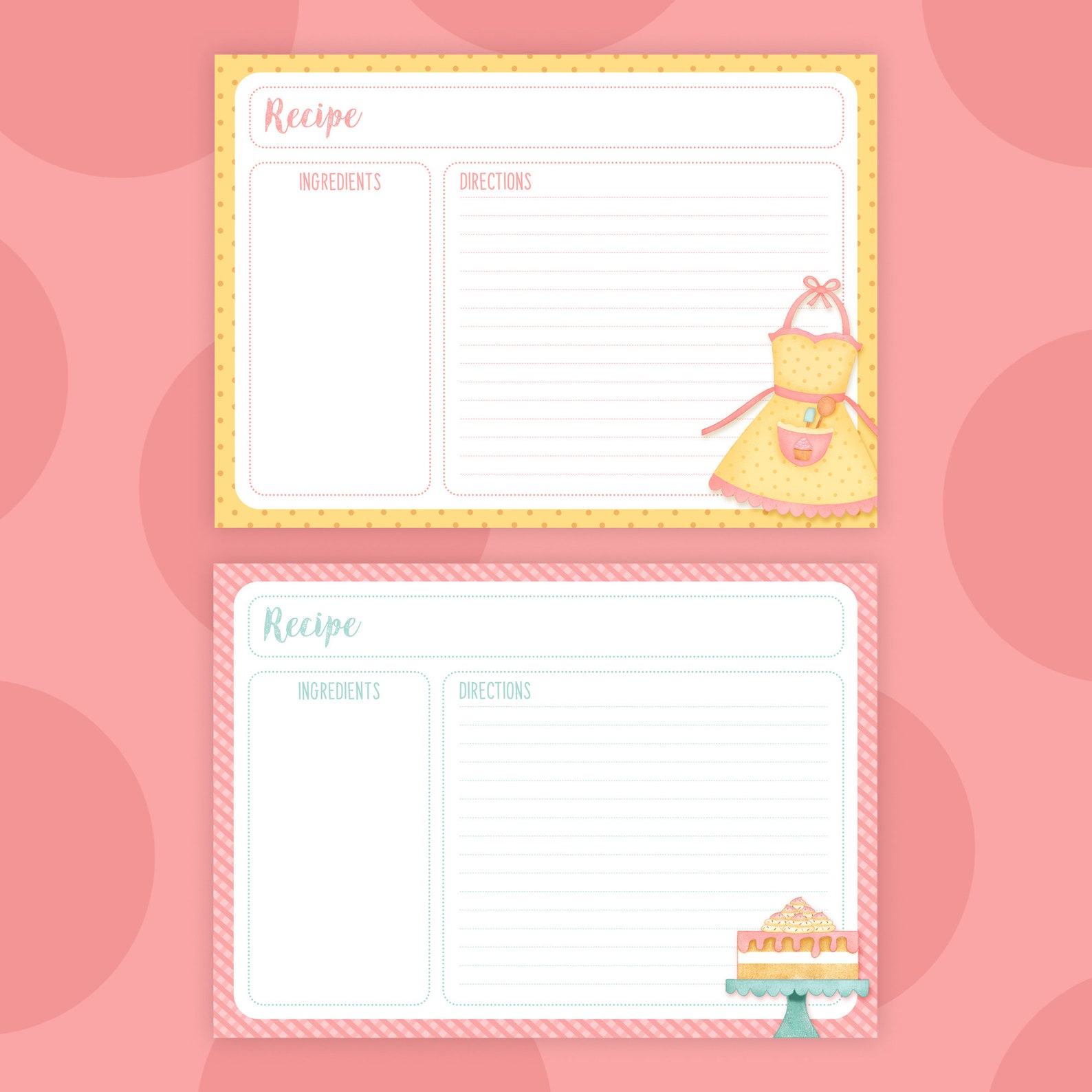 Printable Recipe Cards Recipe Templates Printable 5x7 - Etsy