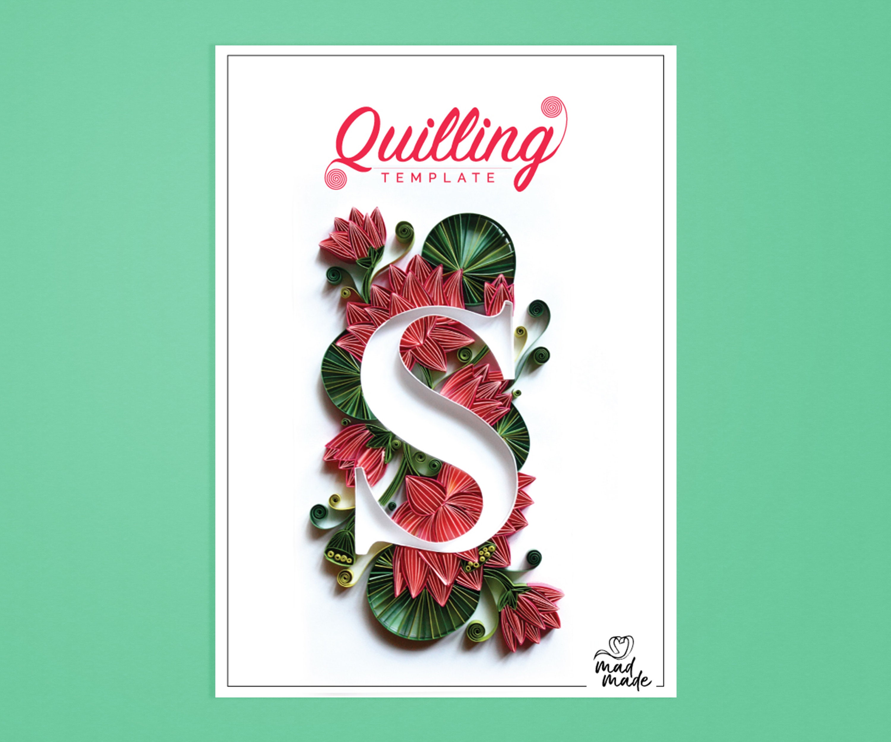 S – Quilled paper art – Letter S – Quilling paper art – Framed