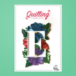 Paper Quilling Template - Monogram - Alphabet E - On edge quilling