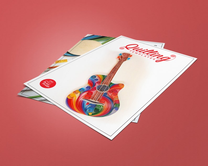 Guitar Paper Quilling template image 2