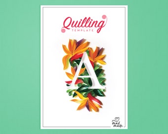 Paper Quilling Template - Monogram - Alphabet A - On edge quilling