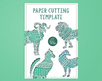 Paper cutting templates - Animal Pack